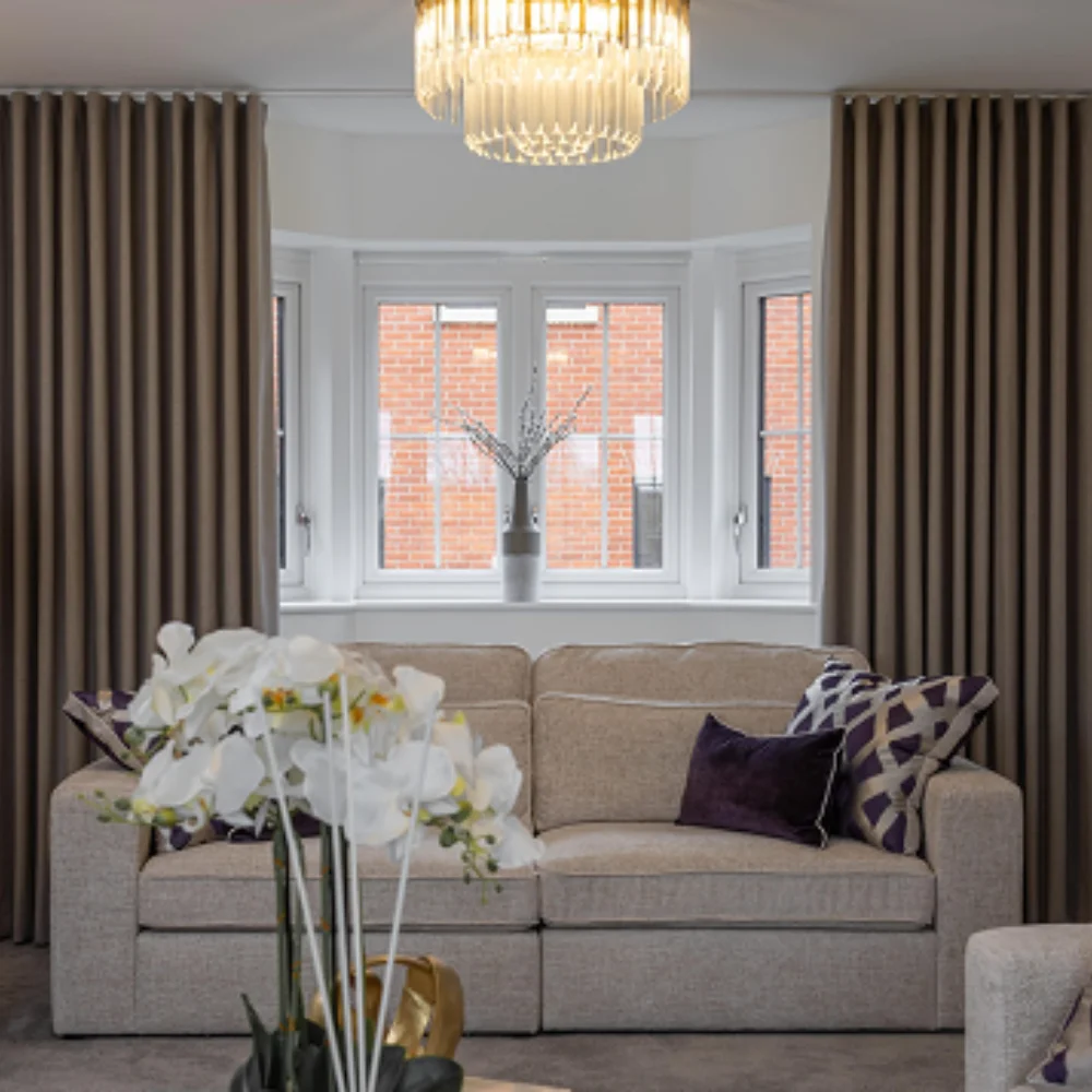 Living room wave curtain project Dubai