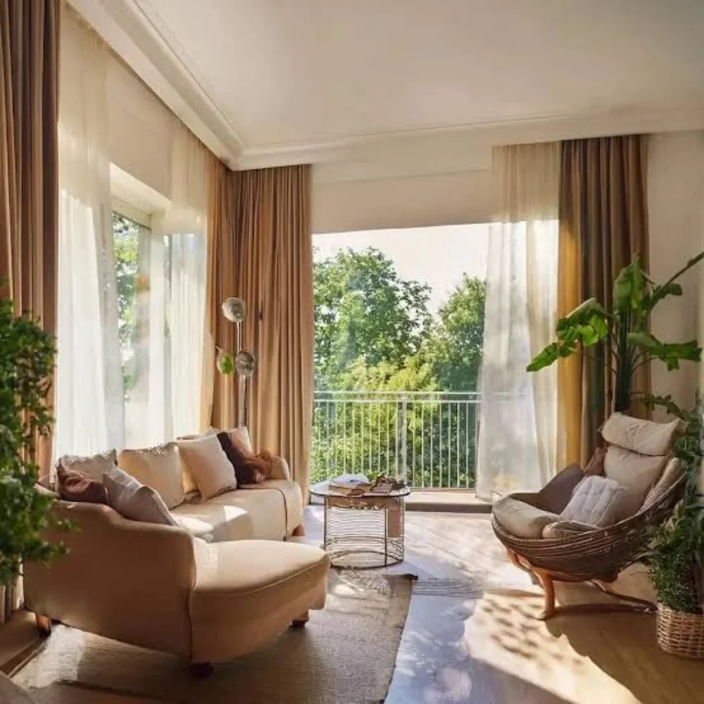 Luxury chiffon curtain Dubai elegant design