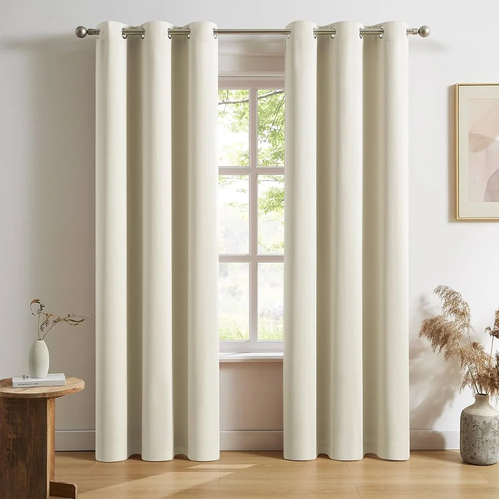 Luxury cream curtains Dubai elegant design