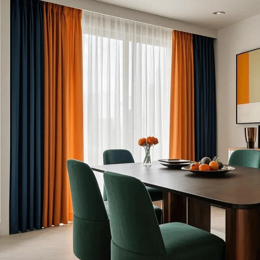 Luxury dining room curtain Dubai design