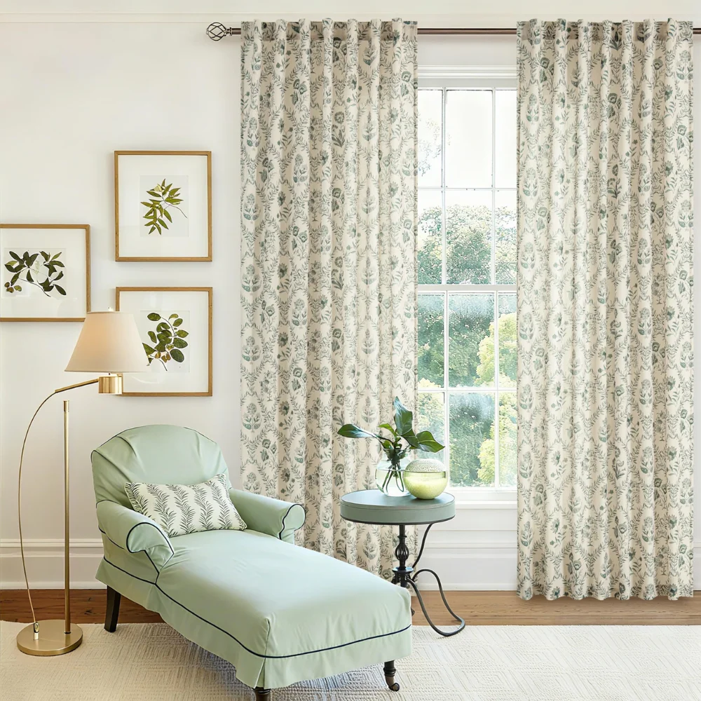 Luxury floral curtains elegant Dubai
