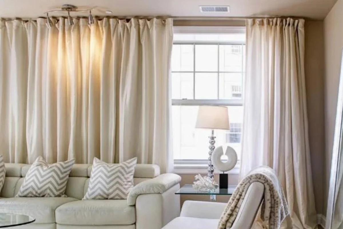 Luxury pinch pleat curtains privacy Dubai