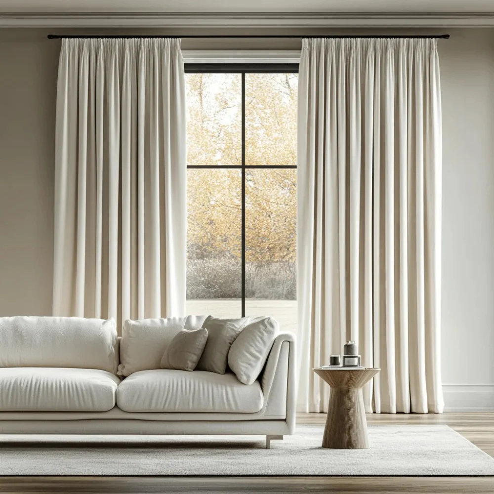 Luxury pinch pleat curtains project villa Dubai
