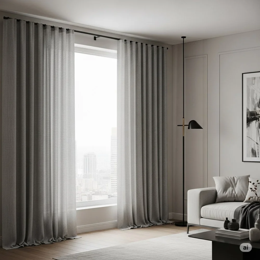 Modern curtain installation project Dubai