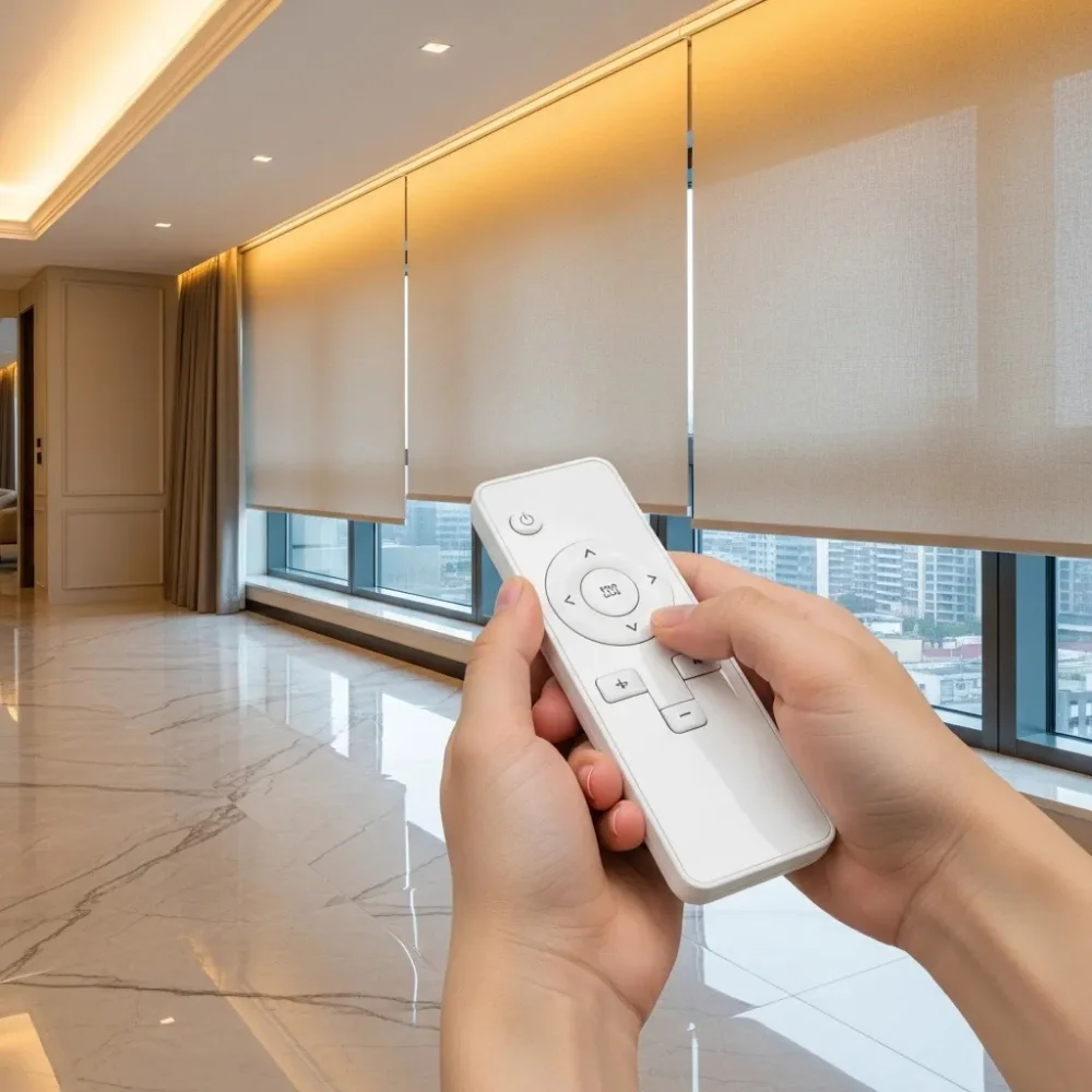 Modern motorized blinds project Dubai