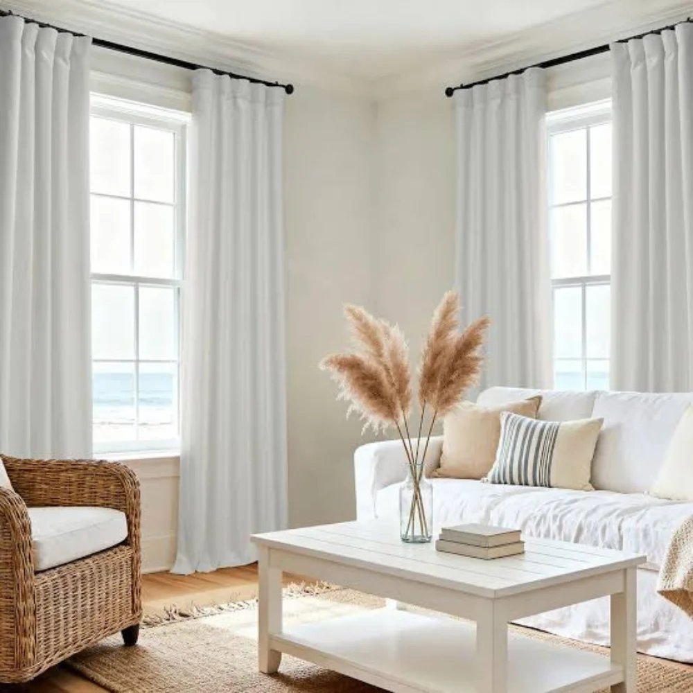 Modern white curtains Dubai window