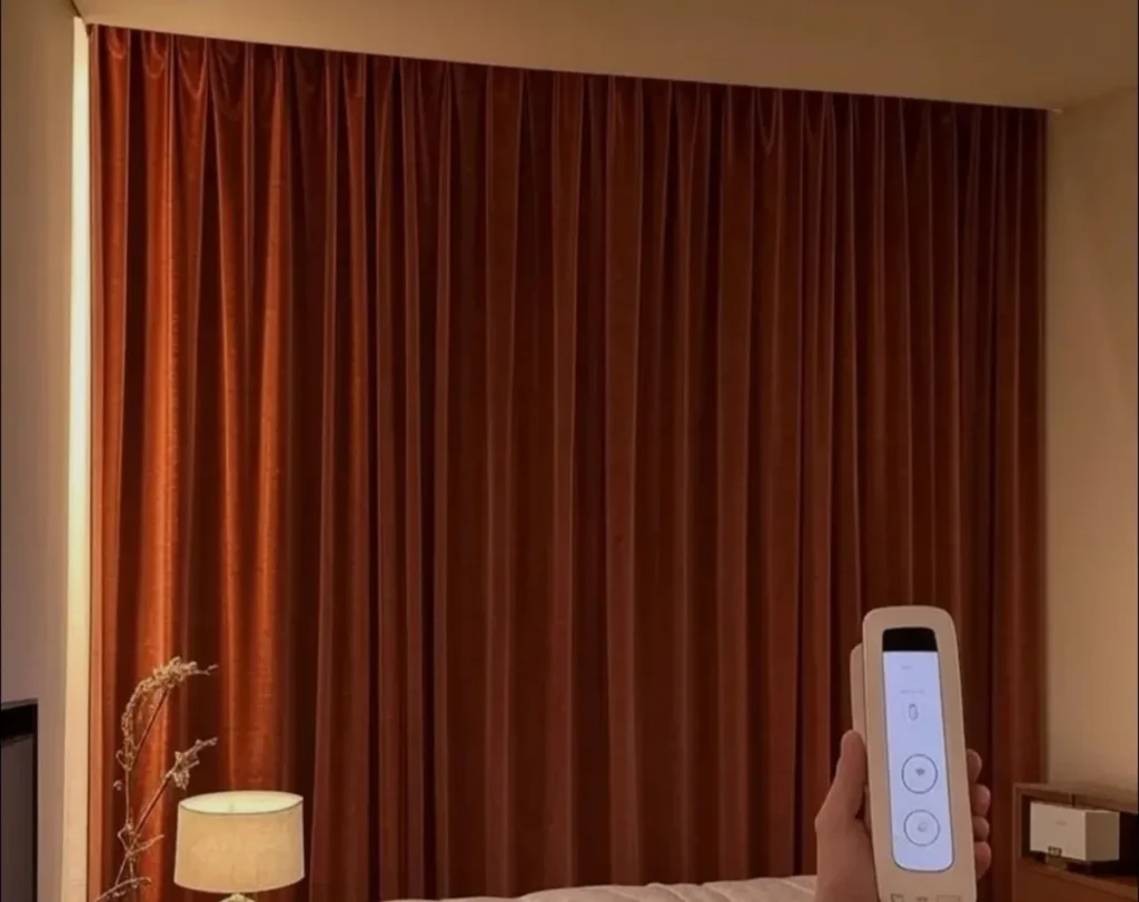 Motorized hotel curtains luxury design Dubai