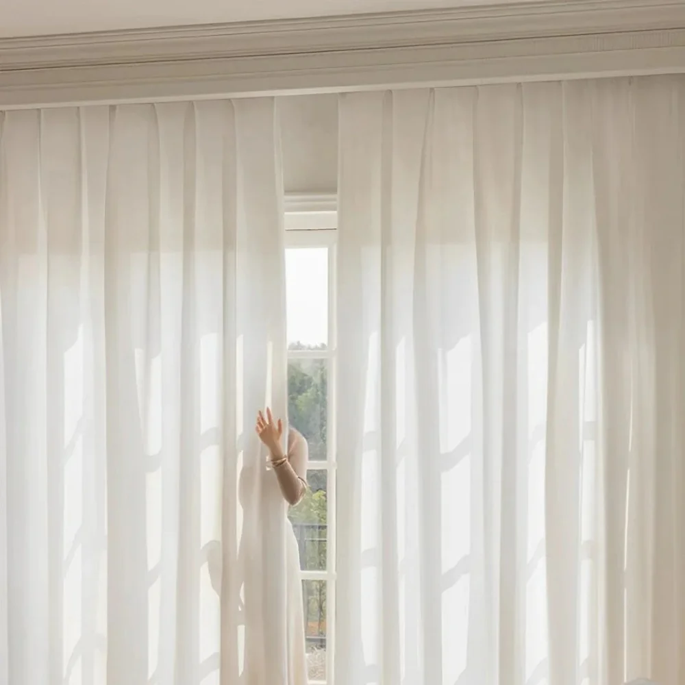 Office sheer curtain privacy panel design