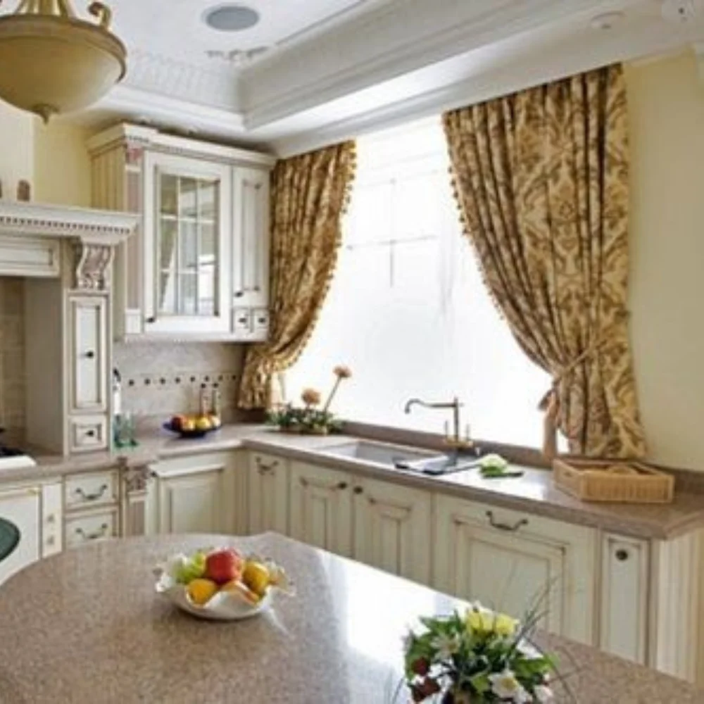 Open plan kitchen curtain project Dubai