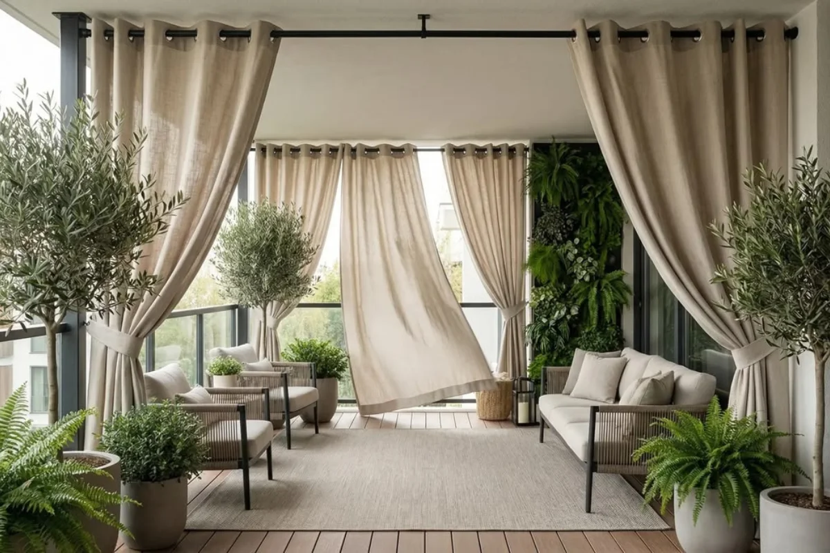 Outdoor space balcony curtains functional Dubai