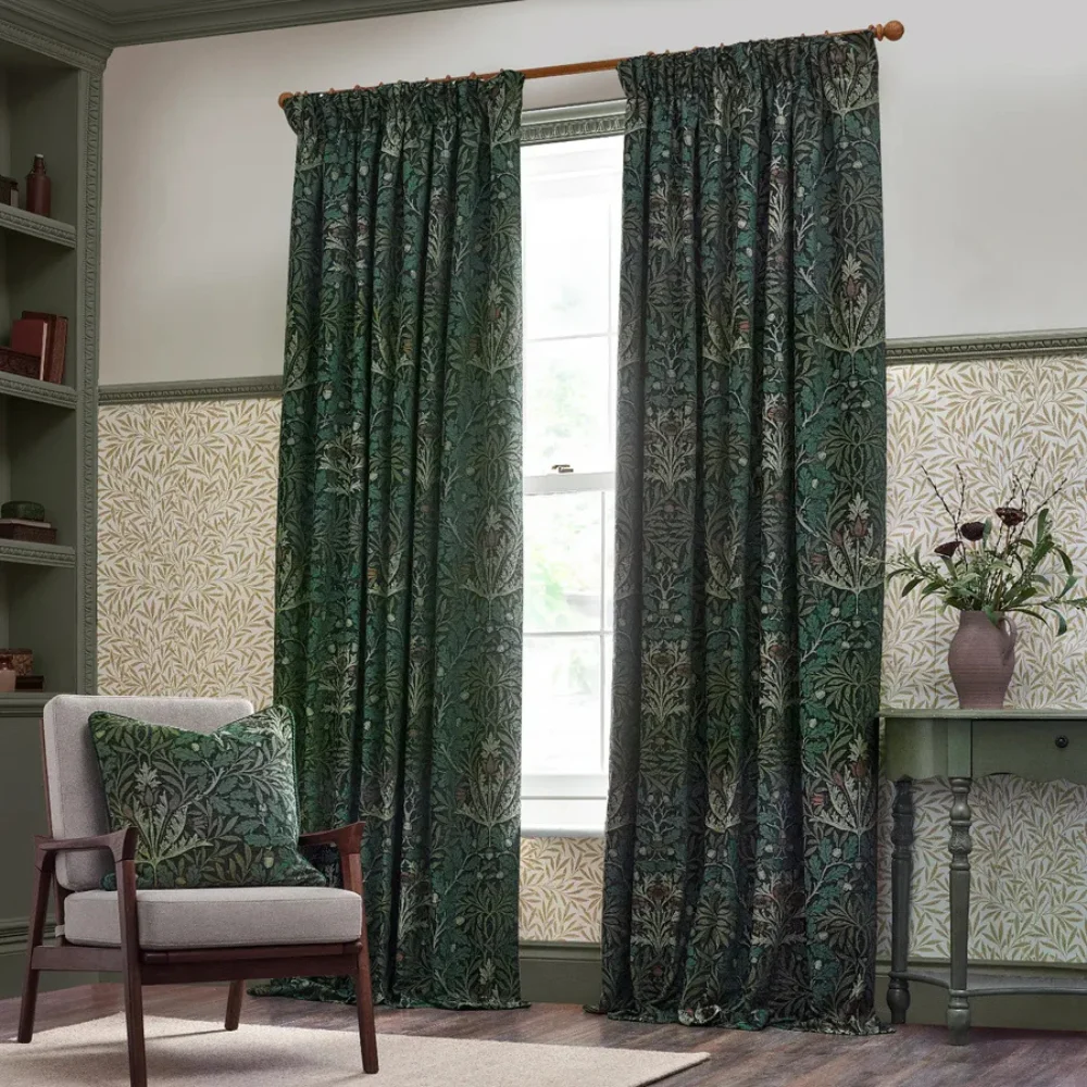 Patterned damask drapes curtains Dubai