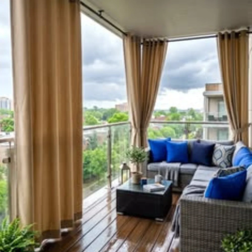 Pergola curtain installation project Dubai