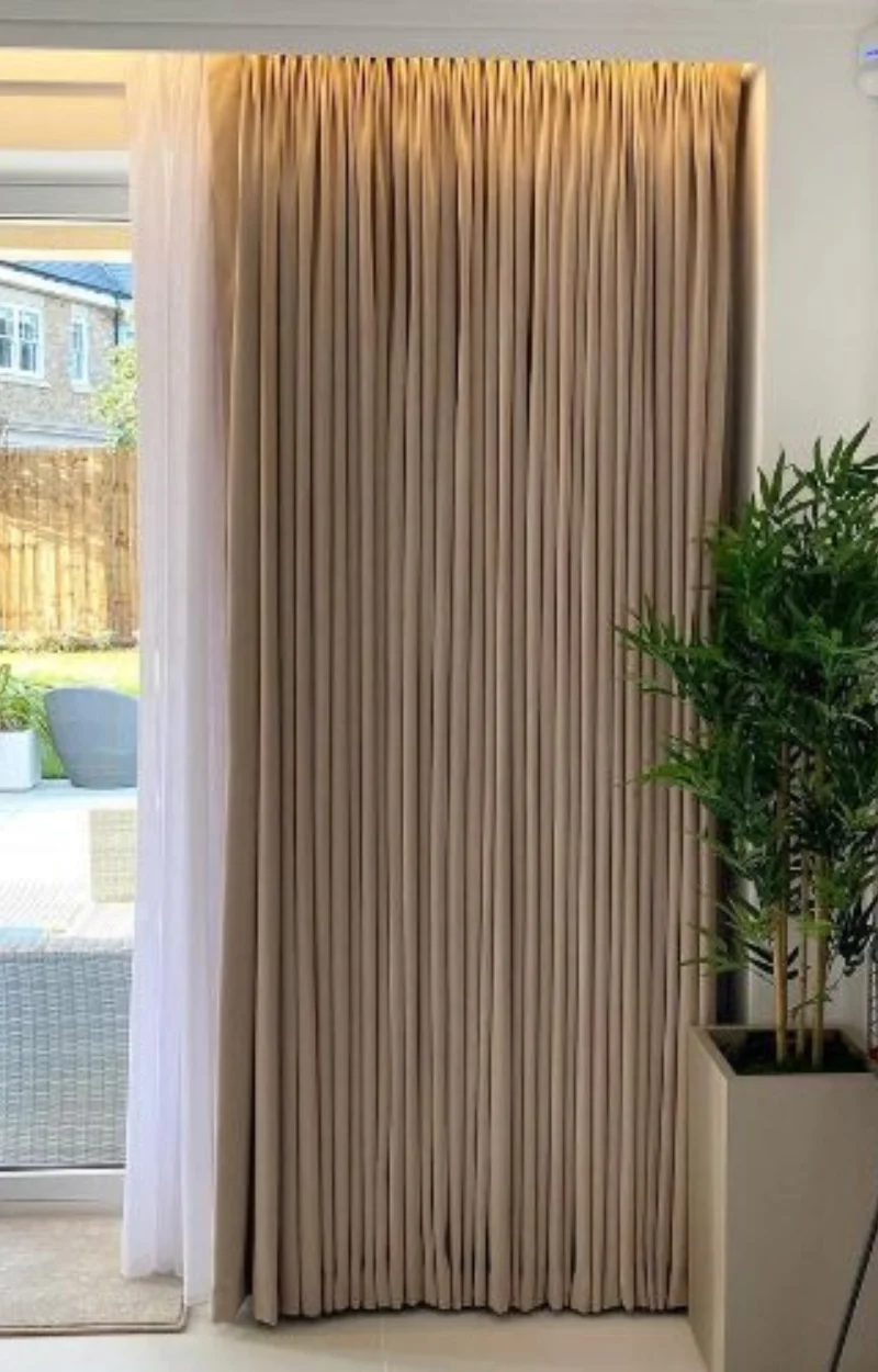 Pinch pleat window curtains privacy control Dubai