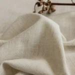 Linen curtain fabric texture close-up