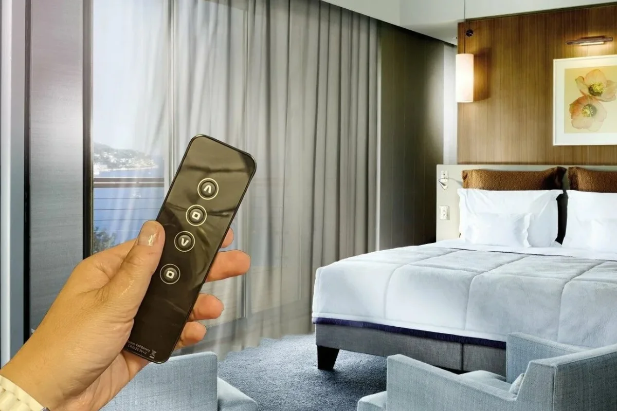 Premium motorized curtains elegant design Dubai