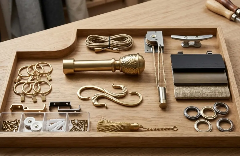 Premium curtain accessories elegant design Dubai