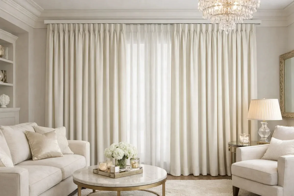 Privacy control pinch pleat curtains Dubai