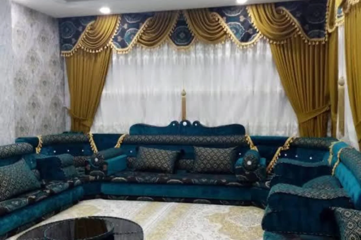 Professional majlis curtain installation Dubai