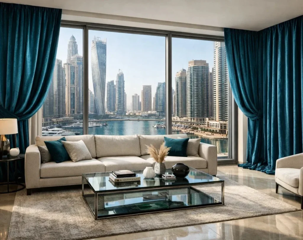 Velvet drapes hotel curtains luxury Dubai