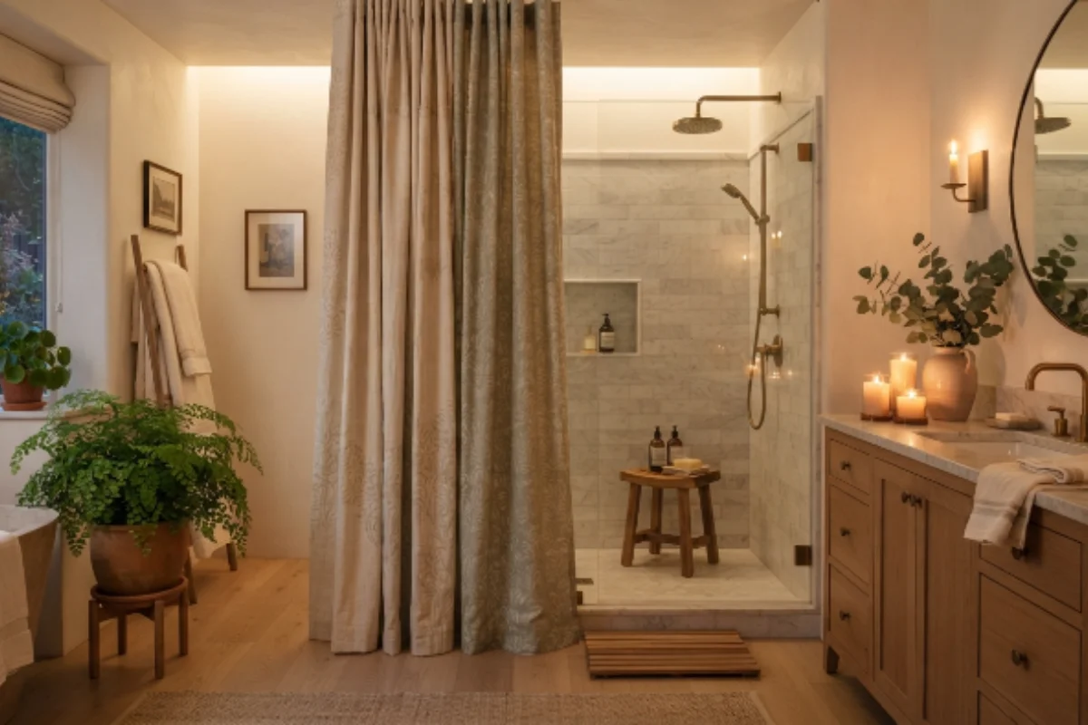 Modern shower curtain styles for various bathroom space decor