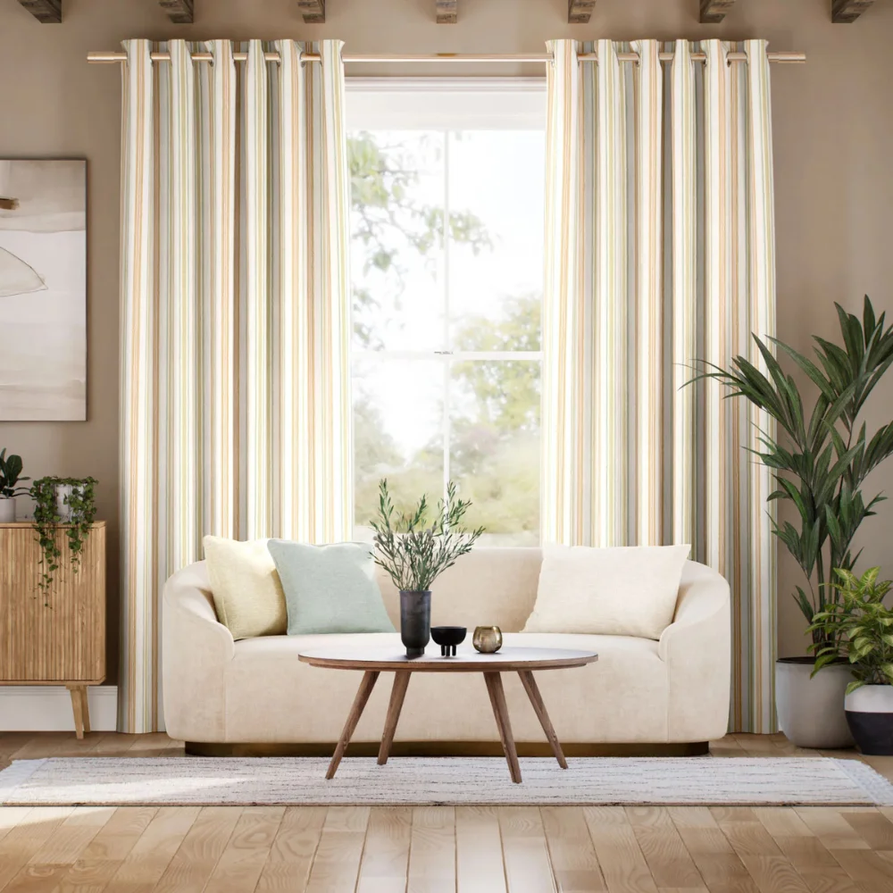 Striped curtains elegant window Dubai
