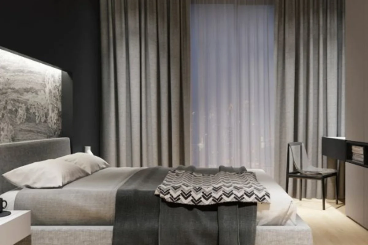 Tailored curtains match hotel aesthetics Dubai