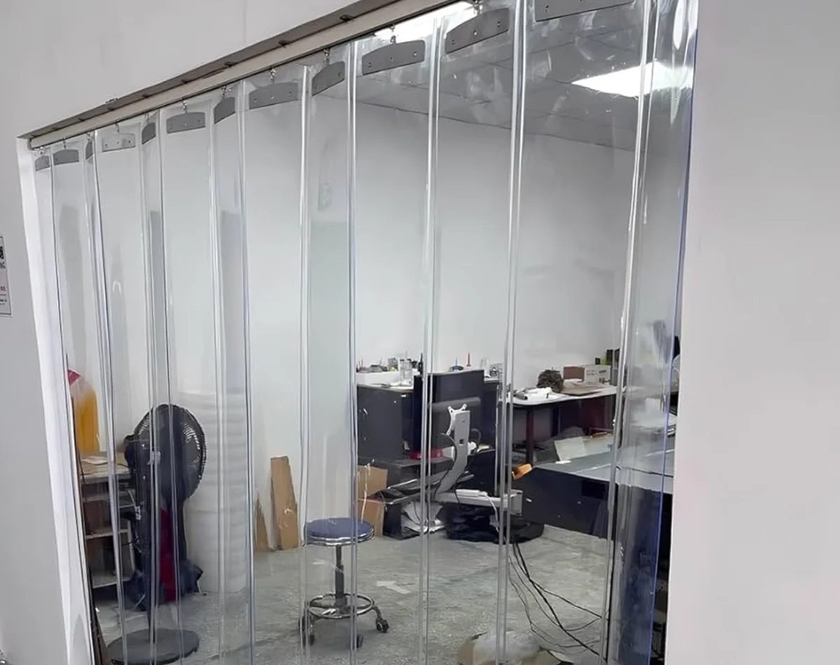 Transparent PVC curtains office partition Dubai