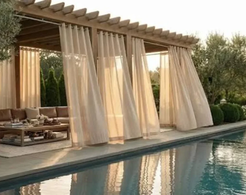 Villa patios terraces balcony curtains Dubai