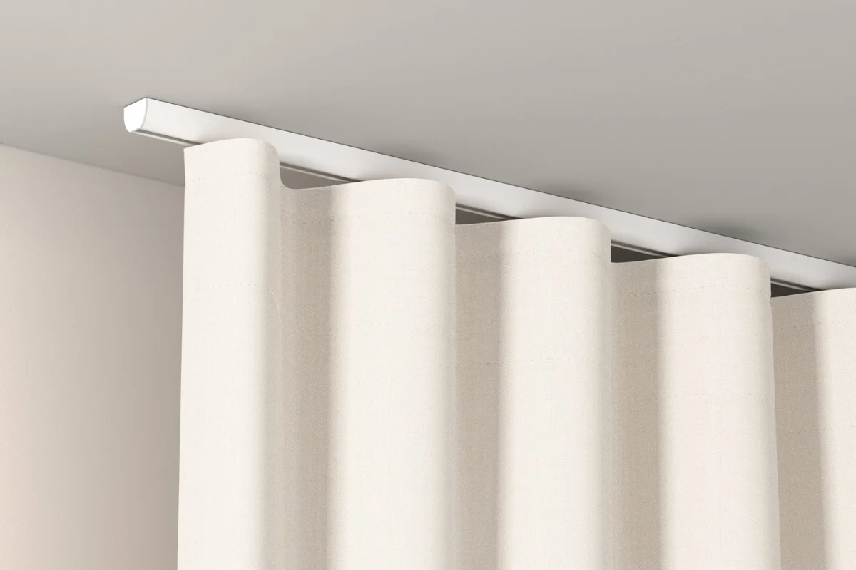 White ceiling curtain track modern Dubai