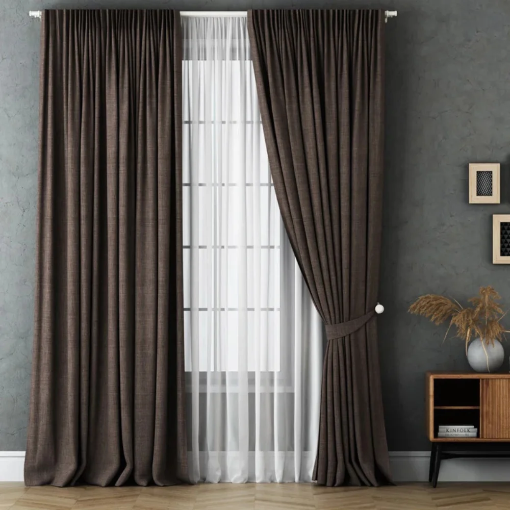 Wooden curtain tie backs brown Dubai