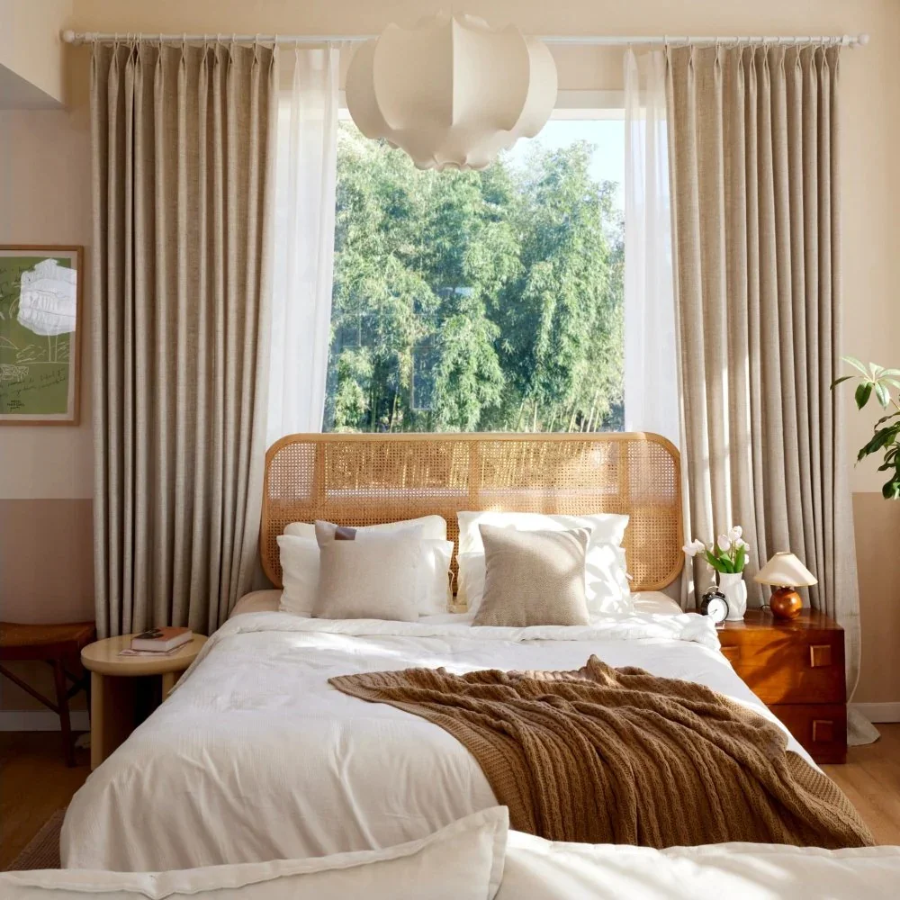 Wool curtains elegant window Dubai