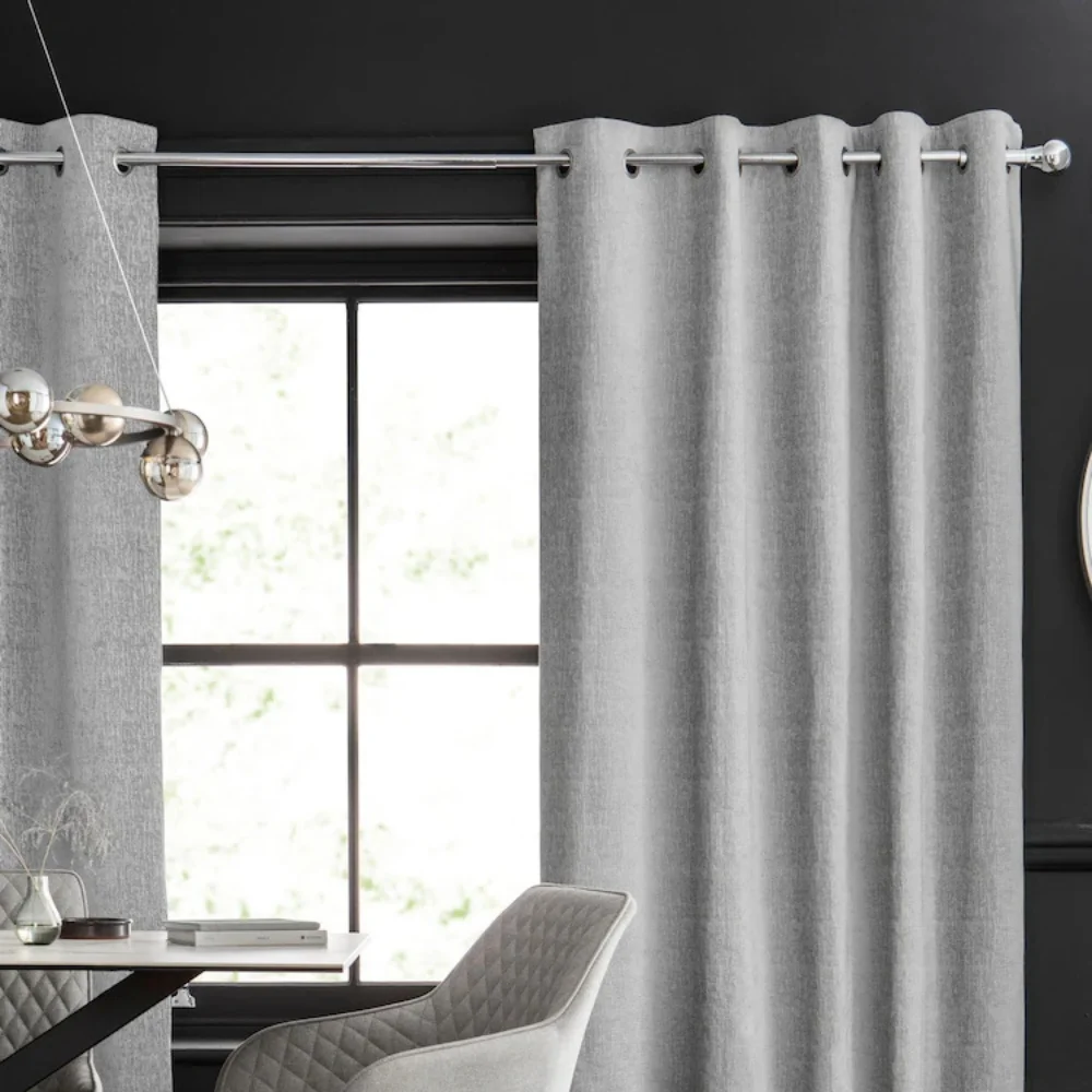 Elegant silver curtains Dubai design