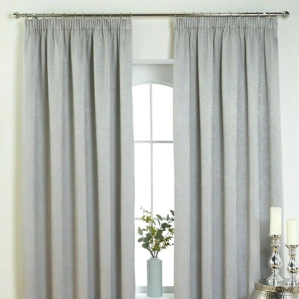 Silver curtains elegant window Dubai